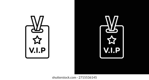 Vip pass icon in line design. Editable stroke icons.
