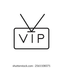 VIP pass icon Outline vector line symbol