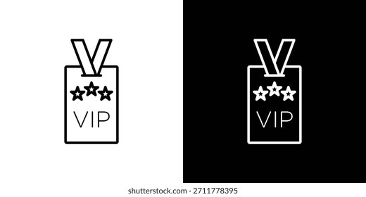 Vip pass icon outline. Vector isolated pictogram for web