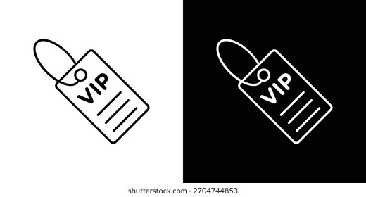 Píxel de icono de pase VIP perfecto. Símbolo de contorno. Dibujo lineal simple.