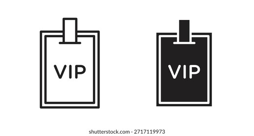 Diseños de Vector de silueta de icono de pase VIP. Trazos editables
