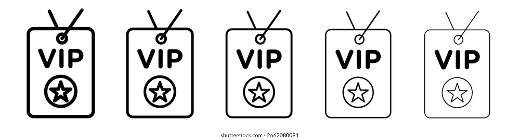 Icono de pase VIP Concepto de símbolo para Diseño web. icono de Vector de línea simple. ilustración de logotipo.