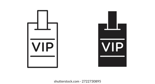 Símbolo de ícone de passagem VIP. Vetor EPS 10. ícone de linha e glifo