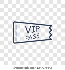 Vip Pass Icon. Trendy Linear Vip Pass Logo Concept On Transparent Background From Cinema Collection