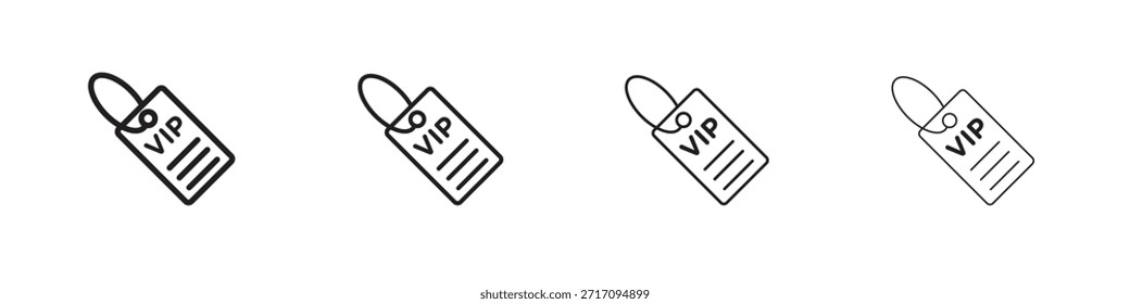 VIP pass icon. Vector isolated pictograms.