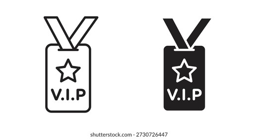 Iconos de pase Vip para el diseño. Trazo fácilmente editable. Diseño plano moderno.
