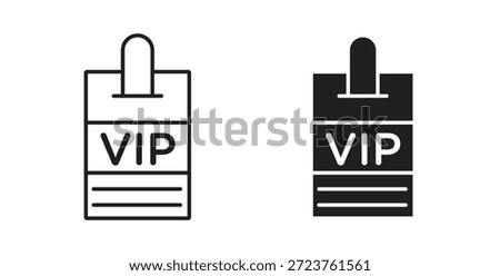 VIP pass icons in filled, thin line, outline and strokes