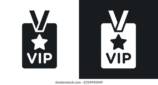 VIP pass icons in solid black and white colors