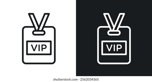 VIP pass icons. vector set in black colors