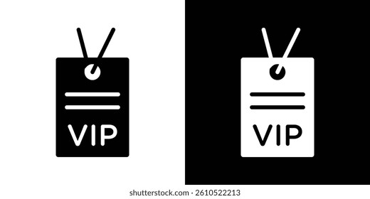 VIP pass icons vector set in solid flat style