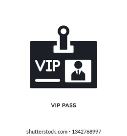 vip pass isolated icon. simple element illustration from luxury concept icons. vip pass editable logo sign symbol design on white background. can be use for web and mobile