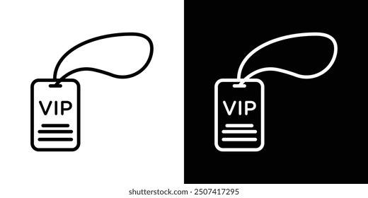 Vip pass thin line vector icon set.