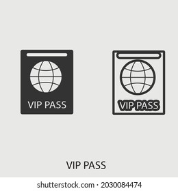 Signo de ilustración de icono del vector de pase VIP para web y diseño