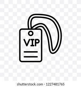 Vip pass vector linear icon isolated on transparent background, Vip pass transparency concept can be used for web and mobile
