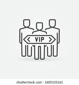 VIP people vector concept icon or symbol in thin line style