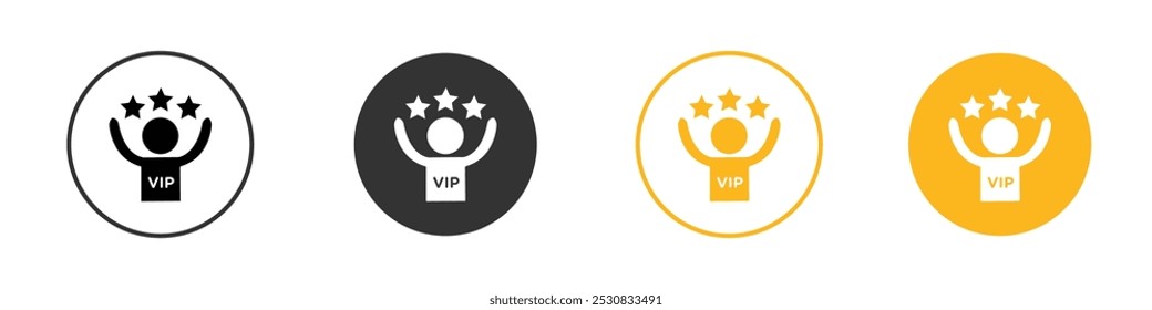 Icono de persona VIP signo de contorno de Vector blanco y negro