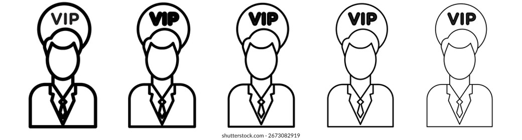 ícone de pessoa vip vetor isolado no fundo branco definido