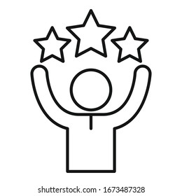 Icono de persona de Vip. Icono de vector de persona de contorno para diseño web aislado en fondo blanco