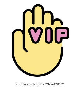 Vip person icon outline vector. Party event. Cinema cocert color flat