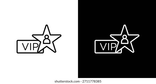 Esquema del icono de persona VIP. Vector aislado pictograma para el Web