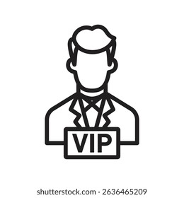 vip person icon Thin line illustration