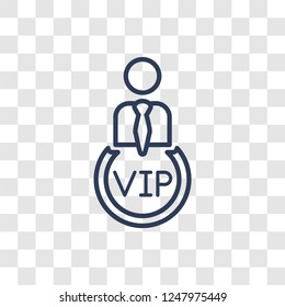 Vip person icon. Trendy linear Vip person logo concept on transparent background from Cinema collection