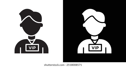 vip person icon Vector flat thin line illustration