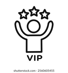 vip person icon vector line logo art