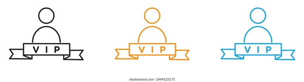 vip person icon vector logo set collection for web app ui