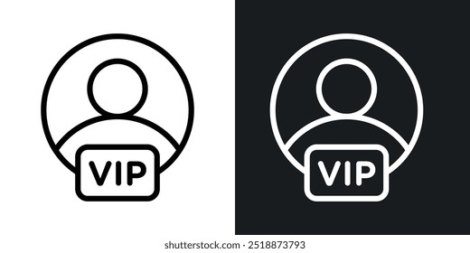 VIP person outlined icon vector collection.