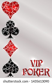 Vip poker casino banner, vector illustration