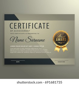 vip premium certificate design template