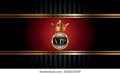 VIP Premium with crown black and red background. Luxury background for casino, theatre, circus, cinemas, bars or restaurants	