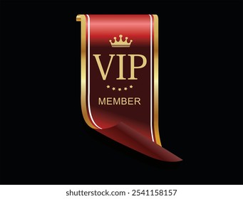 VIP premium e sinal exclusivo e coroa isolados no fundo preto