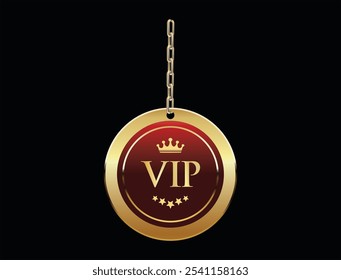 VIP premium e sinal exclusivo e coroa isolados no fundo preto