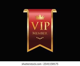 VIP premium e sinal exclusivo e coroa isolados no fundo preto