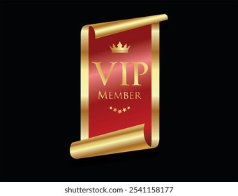 VIP premium e sinal exclusivo e coroa isolados no fundo preto