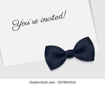 VIP premium horizontal invitation card.   Black tie event invitation design template. Vector illustration