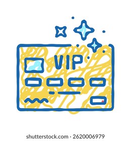 Vector de dibujo de icono de doodle de tarjeta de línea VIP Premium. Muestra de tarjeta de línea VIP Premium. Ilustración de símbolo aislado