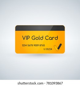 Vip or Premium Present Plastic Golden Card
