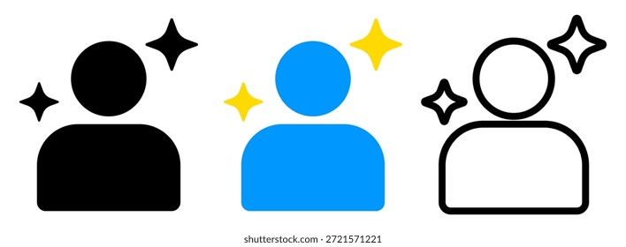 VIP Premium User Profile Icon with Sparkle Highlight