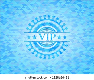 VIP realistic light blue mosaic emblem