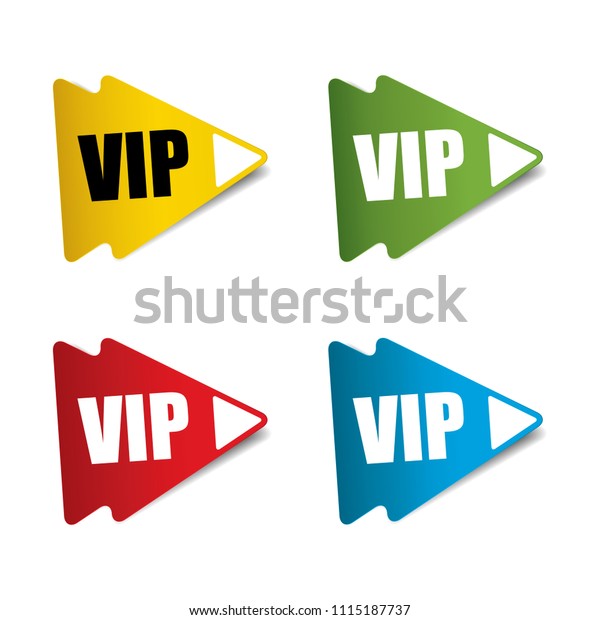 Vip Realisticsticker Tag Setvector Illustration Stock Vector (Royalty ...