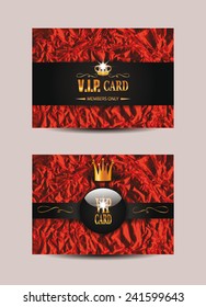 VIP red cards with foil background