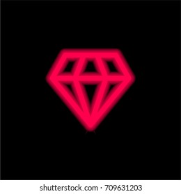 VIP red glowing neon ui ux icon. Glowing sign logo vector