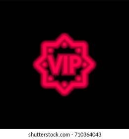 Vip red glowing neon ui ux icon. Glowing sign logo vector