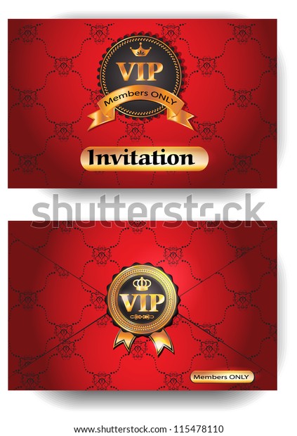 Vip Red Invitation Envelope Pattern Stock Vector (Royalty Free ...