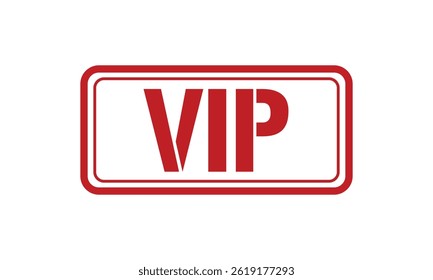 VIP red stamp text vector, rubber stamp