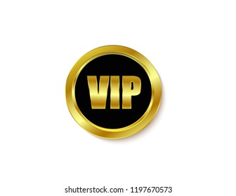 Vip round sticker gold