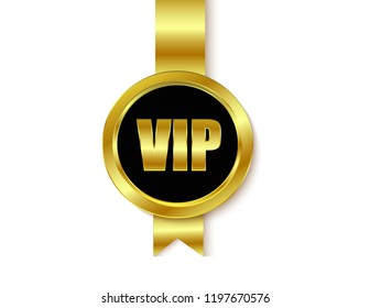 Vip round sticker gold
